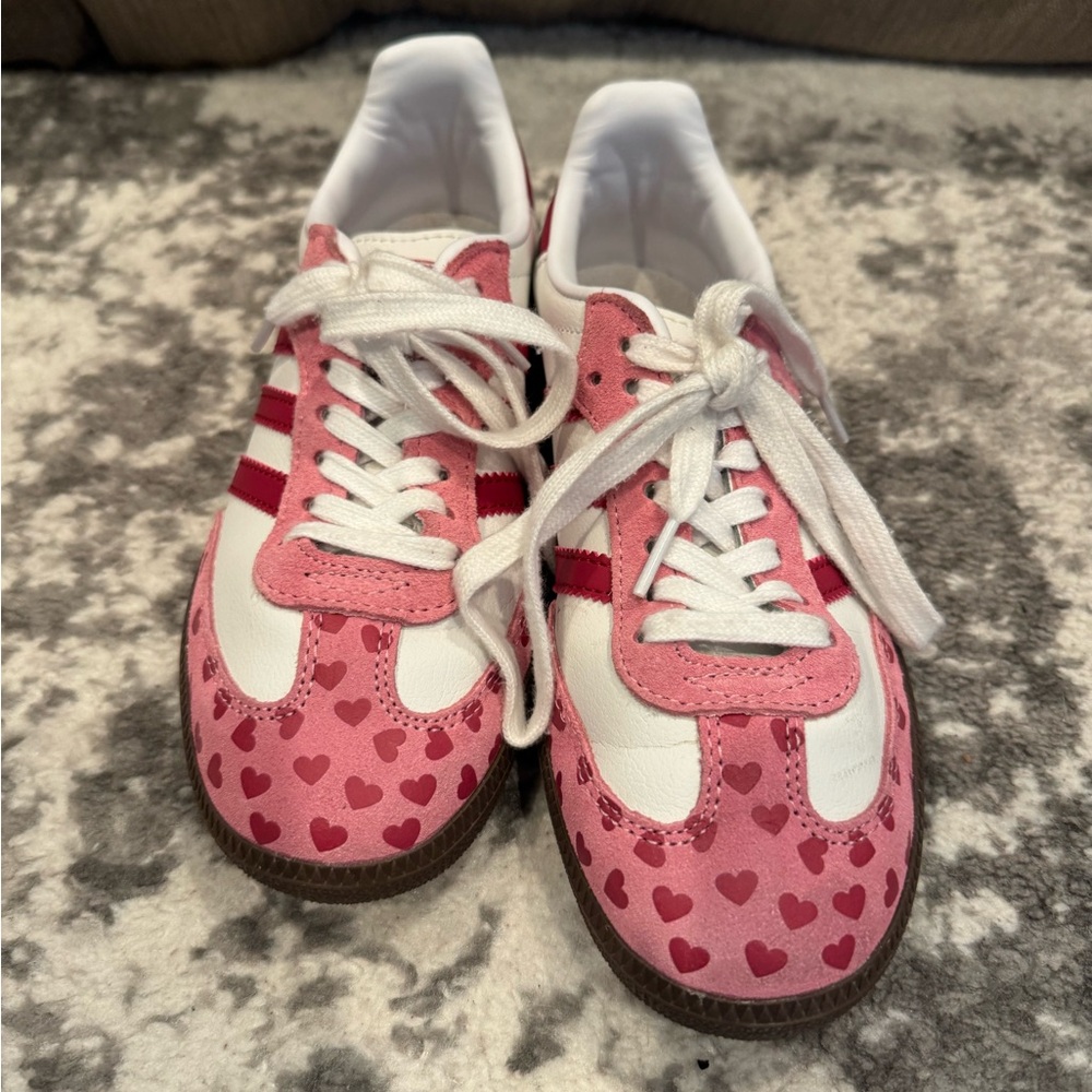adidas Samba Valentine Pink & White Heart Sneakers - Picture 4 of 8
